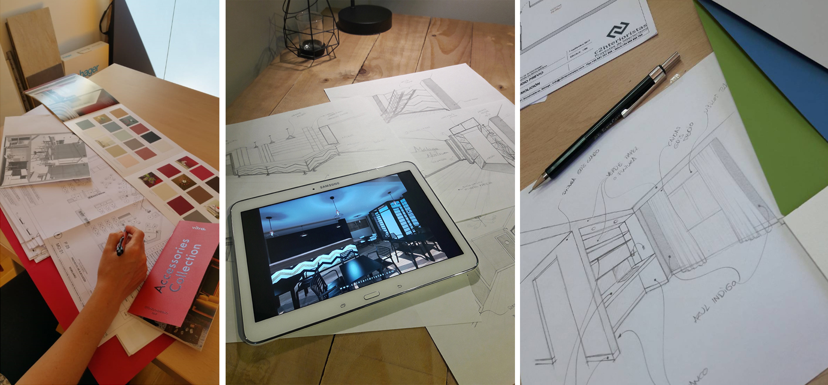 Bocetos de c2 interioristas diseñador de interiores málaga: Fotografía del proceso de diseño interior de c2 interioristas en Málaga
