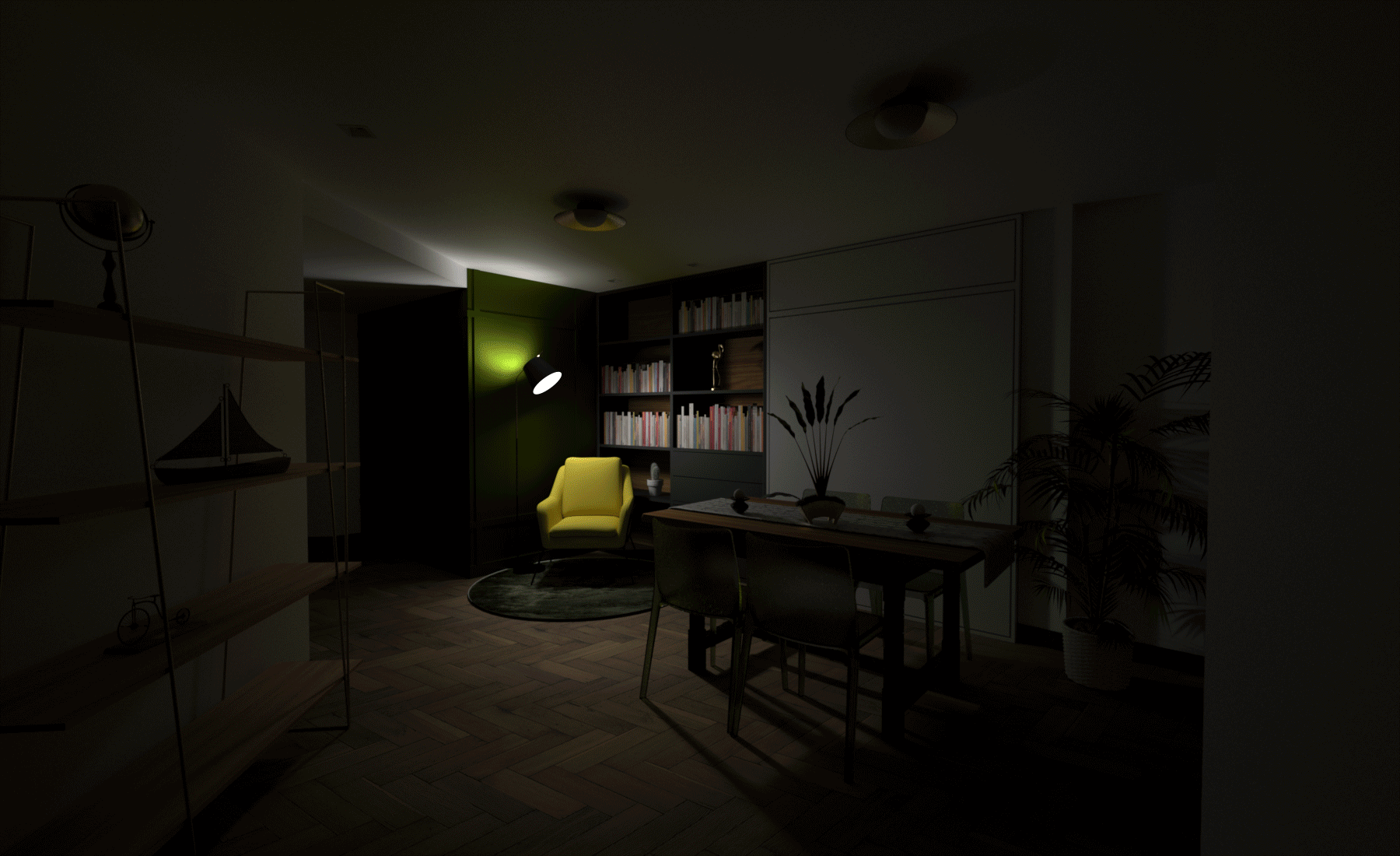Animación interiorismo Málaga Animación del diseño interior de una vivienda en Málaga