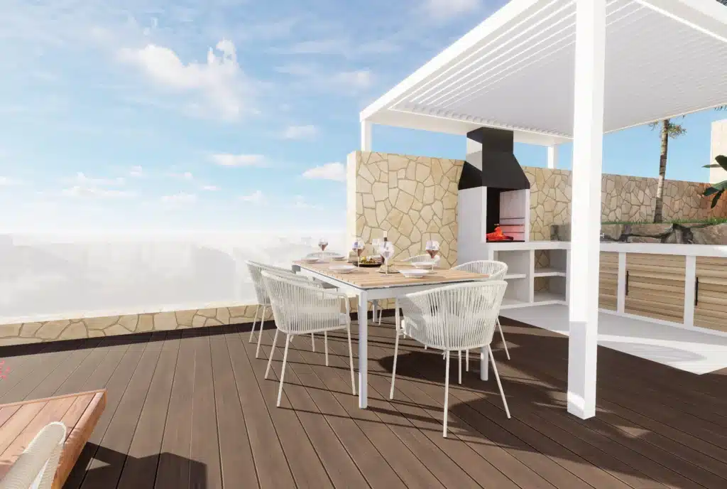 Dise&ntilde;o interior de dormitorio principal de villa en Benalm&aacute;dena